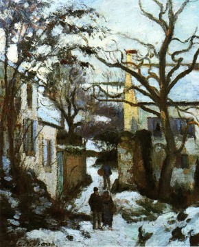  Camino Arte - El camino a la ermita en la nieve Camille Pissarro